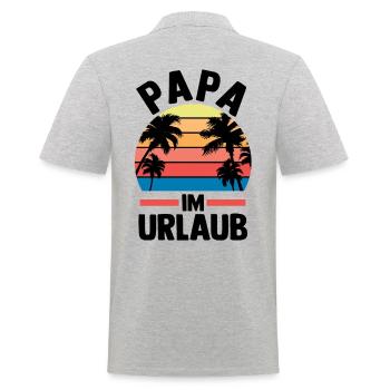 Urlaub Urlauber Vater Papa - Männer Poloshirt - Grau meliert - Hinten - Kai (181cm)