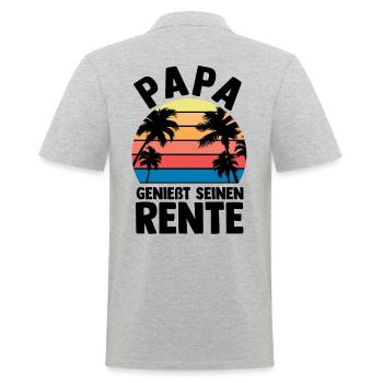 Urlaub Urlauber Vater Papa - Männer Poloshirt - Grau meliert - Hinten - Kai (181cm)