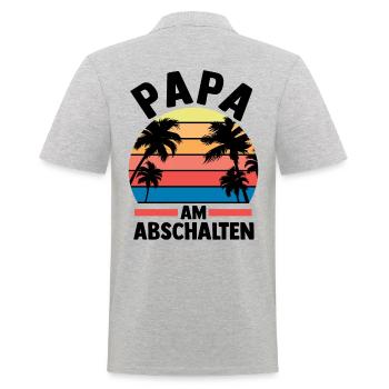 Vacation Vacationer Father Dad - Men's Polo Shirt - heather grey - Back - Kai (181cm)