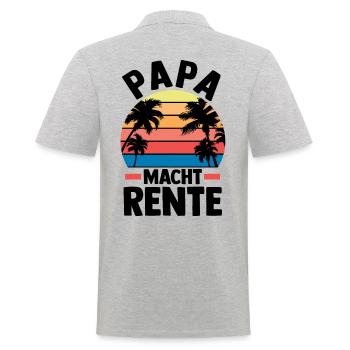 Urlaub Urlauber Vater Papa - Männer Poloshirt - Grau meliert - Hinten - Kai (181cm)