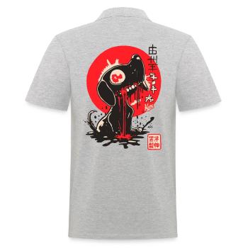Japanese small dog of horror - Men's Polo Shirt - heather grey - Back - Kai (181cm)
