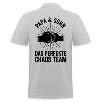 Vater Papa Und Sohn - Männer Poloshirt - Grau meliert - Hinten - Kai (181cm)