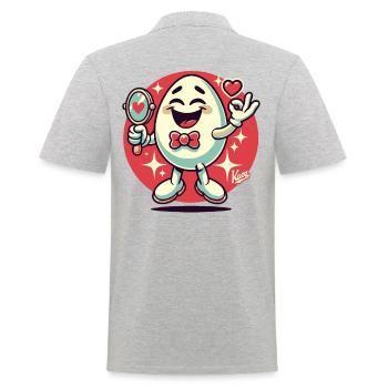 Experience of self-love, a happy egg - Men's Polo Shirt - heather grey - Back - Kai (181cm)