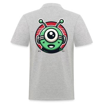 Friendly Alien Cyclops - Men's Polo Shirt - heather grey - Back - Kai (181cm)