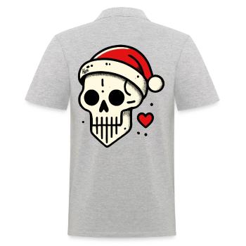 Christmas Skull Skull - Men's Polo Shirt - heather grey - Back - Kai (181cm)