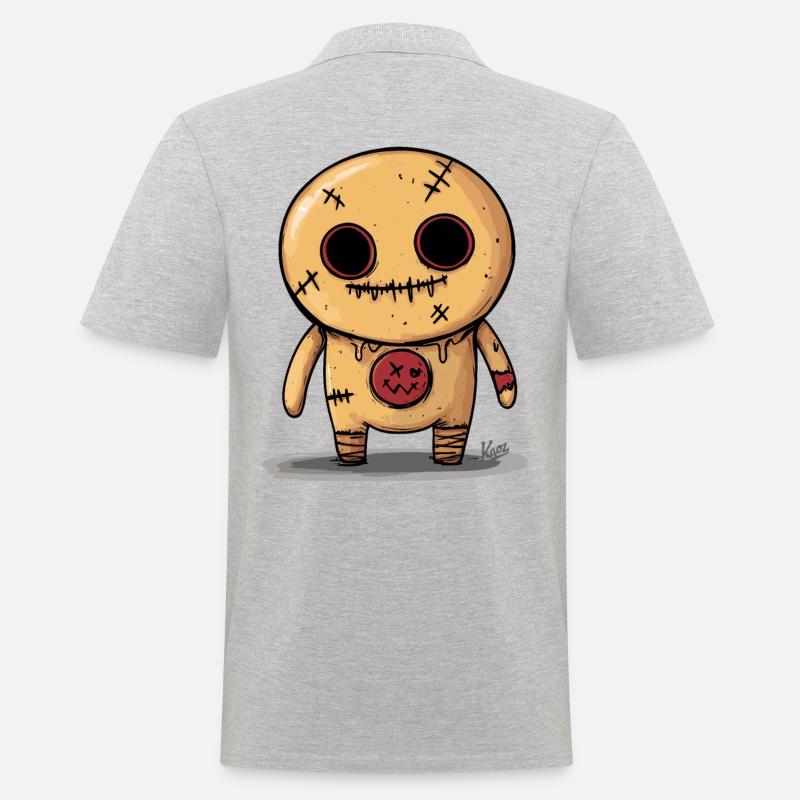 Voodoo-Lebkuchen-Puppe - Männer Poloshirt - Grau meliert