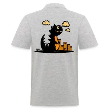 Bébé lézard géant - Polo Homme - gris chiné - Dos - Kai (181cm)
