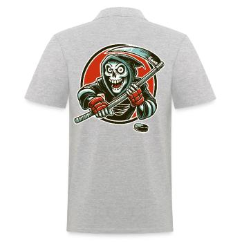 Grim Reaper playing hockey with puck - Men's Polo Shirt - heather grey - Back - Kai (181cm)
