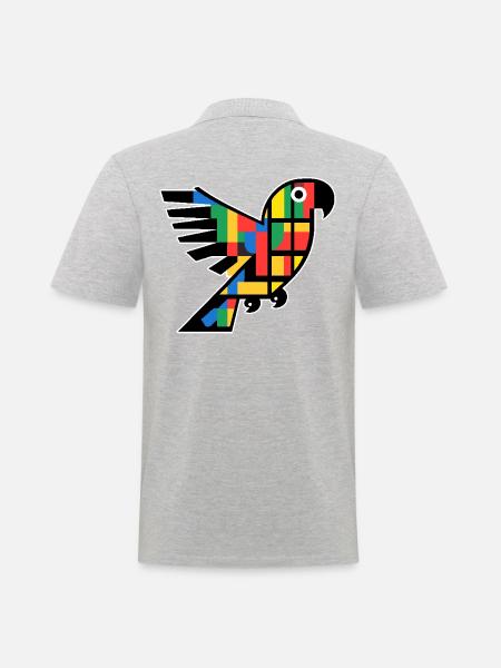 Abstract Cubism Parrot - Men's Polo Shirt - heather grey