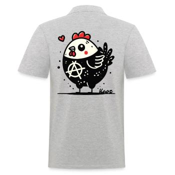 Drôle d’anarchie poulet - Polo Homme - gris chiné - Dos - Kai (181cm)