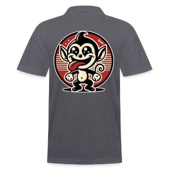 Cheerful little rascal monkey - Men's Polo Shirt - charcoal grey - Back - Nico (186cm)