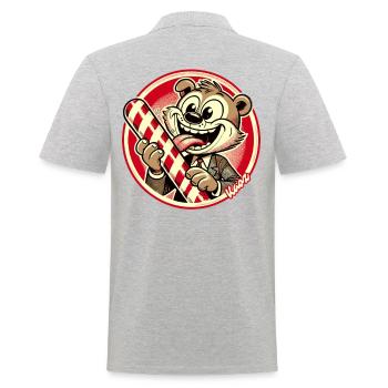 Drôle d’animal en costume avec une canne à sucre - Polo Homme - gris chiné - Dos - Kai (181cm)