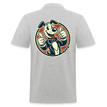 Drôle de chien rétro pouces vers le haut - Polo Homme - gris chiné - Dos - Kai (181cm)