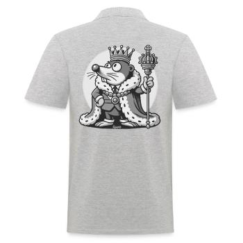Mole Majesty the King of the Garden - Men's Polo Shirt - heather grey - Back - Kai (181cm)