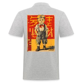 Rebellious Outlaw Boy Retro Style - Men's Polo Shirt - heather grey - Back - Kai (181cm)