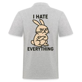Bad mood bunny with hatred for everything - Men's Polo Shirt - heather grey - Back - Kai (181cm)