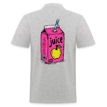 Knalliger Apfelsaft – Eine Packung Pop Art Saft - Männer Poloshirt - Grau meliert - Hinten - Kai (181cm)