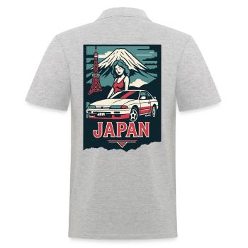 JAPON JDM – Affiche de voiture rétro avec Fuji et style - Polo Homme - gris chiné - Dos - Kai (181cm)