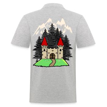 Château forteresse médiévale chevalier nature Fantaisie - Polo Homme - gris chiné - Dos - Kai (181cm)