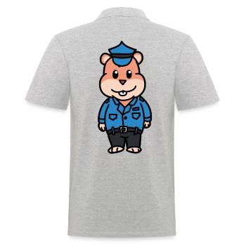 Police Hamster Policeman Profession Enfants Enfant Flic Travail - Polo Homme - gris chiné - Dos - Kai (181cm)