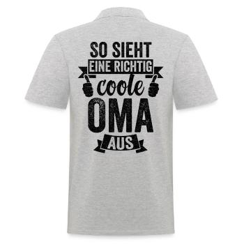 So Sieht Eine Richtig Coole Oma Aus Omi Greisin - Männer Poloshirt - Grau meliert - Hinten - Kai (181cm)