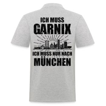 München Skyline Münchener Bayrisch Oberbayern - Männer Poloshirt - Grau meliert - Hinten - Kai (181cm)