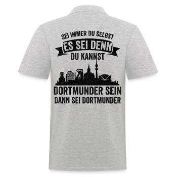 Dortmund Skyline Dortmunder Ruhrpott Ruhrgebiet - Männer Poloshirt - Grau meliert - Hinten - Kai (181cm)