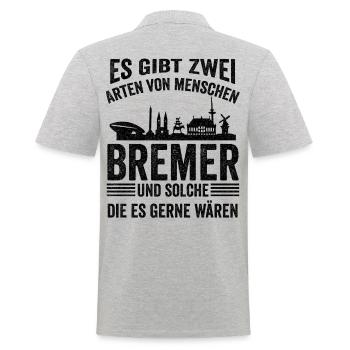 Bremen Bier Bremer Ostfriese Hansestadt Moin - Männer Poloshirt - Grau meliert - Hinten - Kai (181cm)