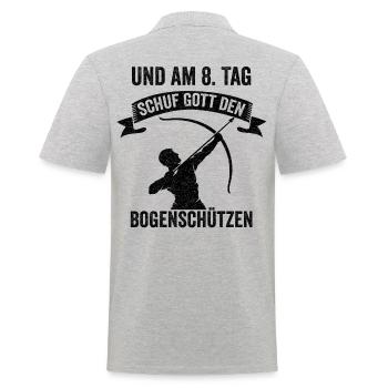 Bogenschießen Bogen Pfeil Bogenschützen Geschenkid - Männer Poloshirt - Grau meliert - Hinten - Kai (181cm)