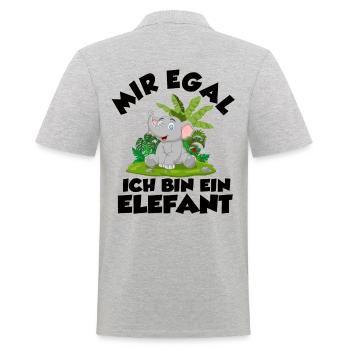 Mir egal ich bin ein Elefant Lustige Sprüche - Männer Poloshirt - Grau meliert - Hinten - Kai (181cm)