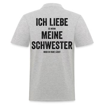 Bruder Familie Geschwister Geschenk - Männer Poloshirt - Grau meliert - Hinten - Kai (181cm)