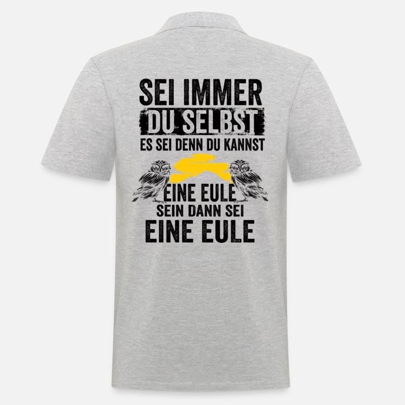Eule Vogel Nachteule Nachtvogel Geschenk - Männer Poloshirt - Grau meliert