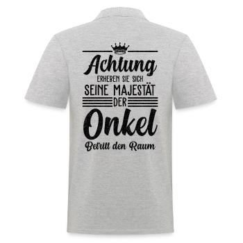 Onkel Patenonkel Pate Lustige Sprüche Geschenk - Männer Poloshirt - Grau meliert - Hinten - Kai (181cm)