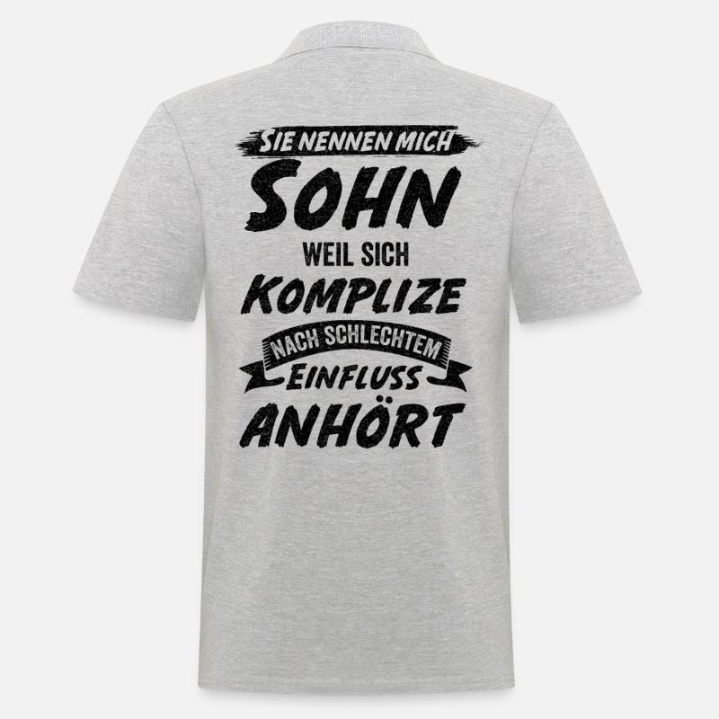 Sohn Komplize Lustige Sprüche Geschenk - Männer Poloshirt - Grau meliert