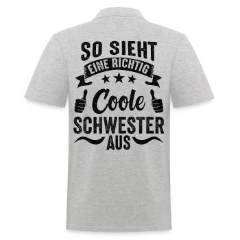 So Sieht Ein Richtig Cooler Bruder Aus Geschenkide - Männer Poloshirt - Grau meliert - Hinten - Kai (181cm)