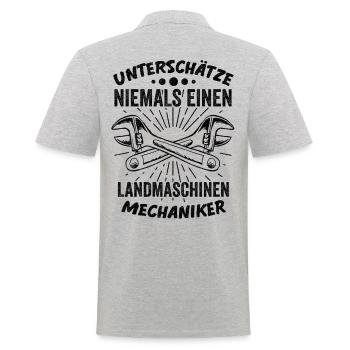 Landmaschinenmechaniker Landwirt Landwirtschaft Ge - Männer Poloshirt - Grau meliert - Hinten - Kai (181cm)