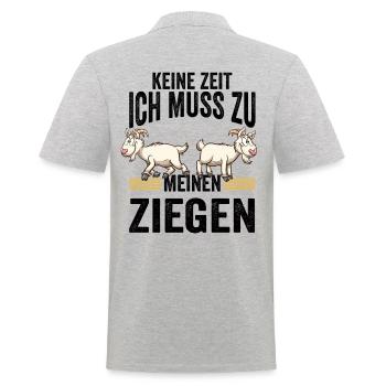 Ziege Ziegenbock Hirte Ziegenzucht Ziegenstall Lus - Männer Poloshirt - Grau meliert - Hinten - Kai (181cm)