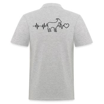 Ziege, Herzschlag Ziegenhalter Puls Hirte EKG Gesc - Männer Poloshirt - Grau meliert - Hinten - Kai (181cm)
