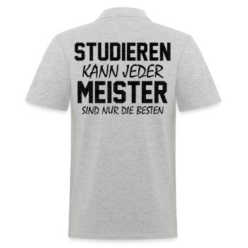 Meister Handwerker Handwerksmeister Elektrotechnik - Männer Poloshirt - Grau meliert - Hinten - Kai (181cm)