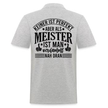 Meister Mechaniker Werkstatt Maurer Betonbauer Ge - Männer Poloshirt - Grau meliert - Hinten - Kai (181cm)