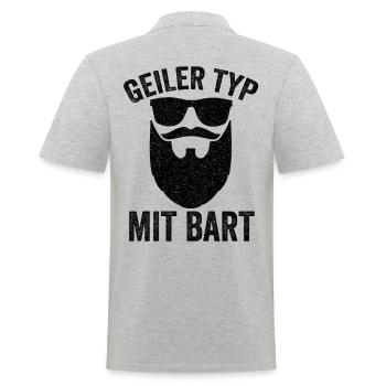Bartträger Geiler Typ Mit Bart Barbier Hipster Ges - Männer Poloshirt - Grau meliert - Hinten - Kai (181cm)