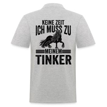 Tinker Pferd Pferdebesitzer Reitverein Reiten Gesc - Männer Poloshirt - Grau meliert - Hinten - Kai (181cm)