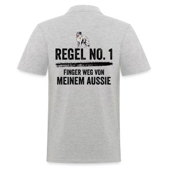 Australian Shepherd Hund Aussie Hundebesitzer Gesc - Männer Poloshirt - Grau meliert - Hinten - Kai (181cm)