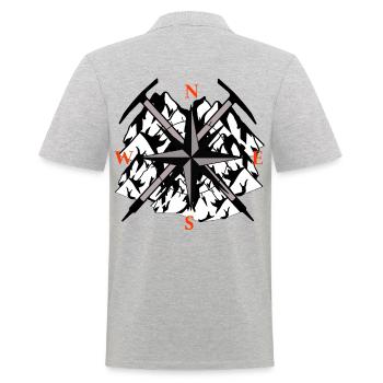 Mountain Peak Mountain Compass Pickaxe Mountain Sports - Polo Homme - gris chiné - Dos - Kai (181cm)