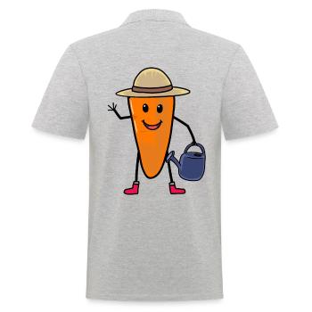 Carrots Gardener Carrot Gardening Garden Watering Can - Men's Polo Shirt - heather grey - Back - Kai (181cm)