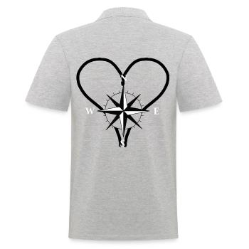 Windrose Compass Expedition Outdoor Journey Direction - Men's Polo Shirt - heather grey - Back - Kai (181cm)