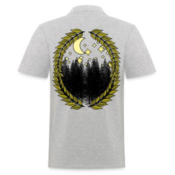 Wilderness Nature Stars Ciel étoilé Forêt Sapins - Polo Homme - gris chiné - Dos - Kai (181cm)