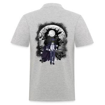 horreur halloweefn fleddermäuse épée de combattant - Polo Homme - gris chiné - Dos - Kai (181cm)