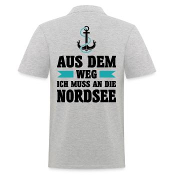 Nordsee Meer Anker Urlaub Norden See Geschenk - Männer Poloshirt - Grau meliert - Hinten - Kai (181cm)