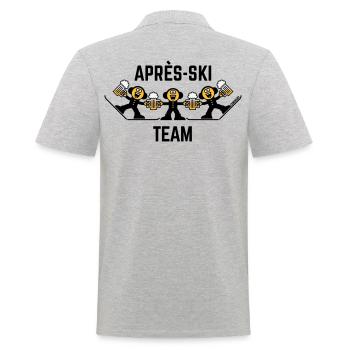Après-Ski Team Trio (Bier / Karikatur / 3C) - Männer Poloshirt - Grau meliert - Hinten - Kai (181cm)